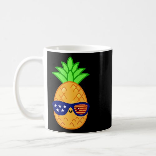 American Flag Patriot Pineapple 4 July  Coffee Mug