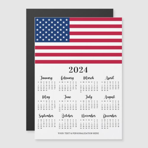 American Flag Patriotic 12 Month 2023 Calendar 