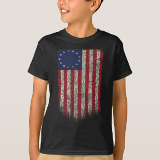 American Flag Patriotic 1776 Betsy Ross Usa Distre T-Shirt
