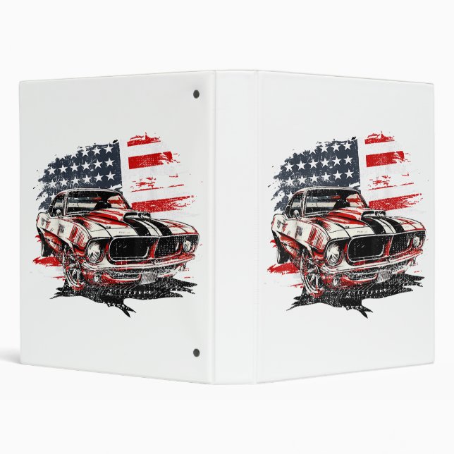 American Flag Patriotic  3 Ring Binder (Background)
