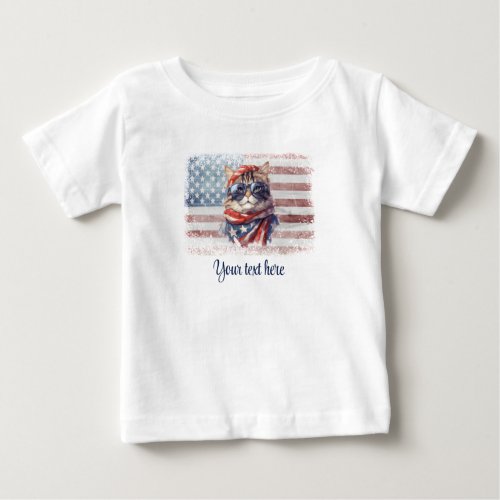 American flag patriotic 4th July gift independence Baby T_Shirt