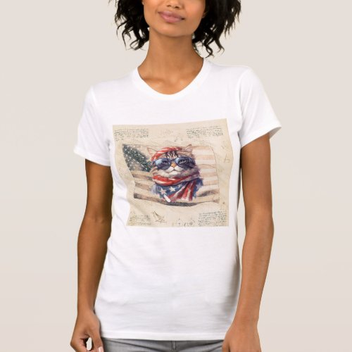 American flag patriotic 4th July gift independence T_Shirt