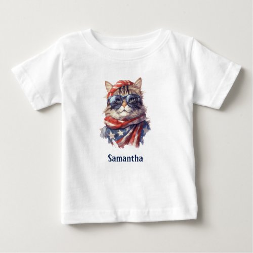 American flag patriotic 4th July independence day Baby T_Shirt