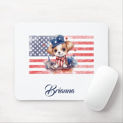 American flag patriotic 4th July independence day Mouse Pad