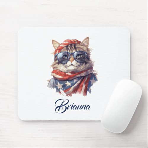 American flag patriotic 4th July independence day Mouse Pad