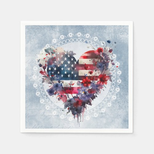 American flag patriotic 4th July independence day Napkins