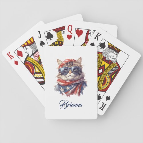 American flag patriotic 4th July independence day Playing Cards
