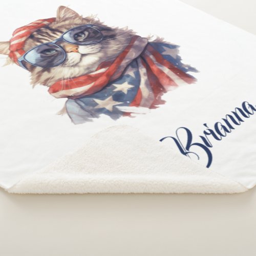 American flag patriotic 4th July independence day Sherpa Blanket