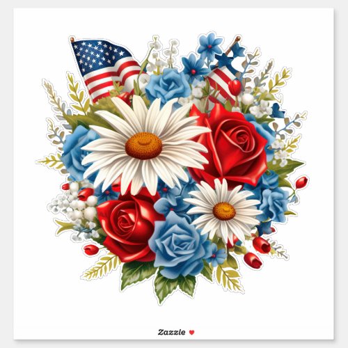 American flag patriotic 4th July independence day Sticker