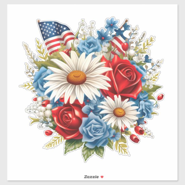 American flag patriotic 4th July independence day Sticker (Sheet)