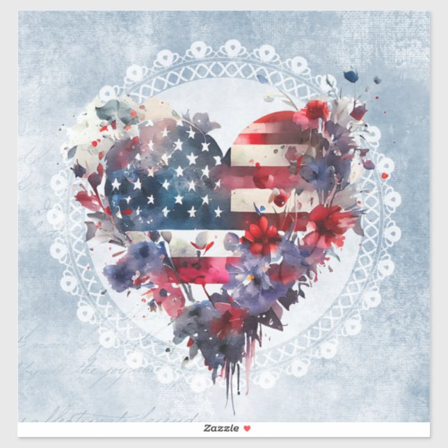 American flag patriotic 4th July independence day Sticker (Sheet)