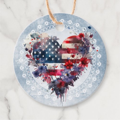 American flag patriotic 4th July independent day Favor Tags