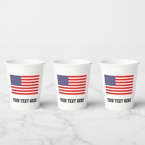 American flag patriotic 4th of July Birthday party Paper Cups