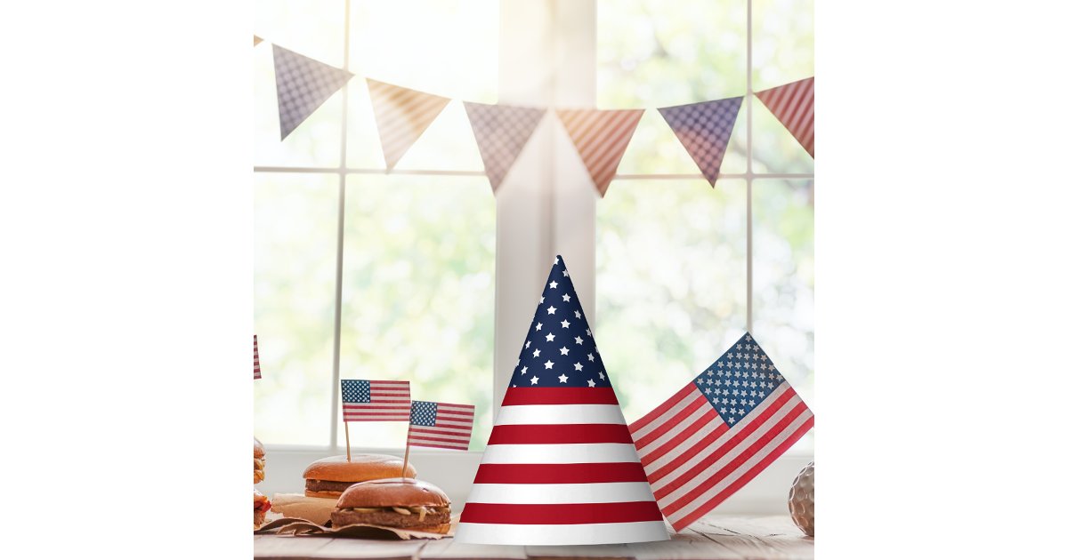 American Flag Patriotic 4th of July Party Hat | Zazzle