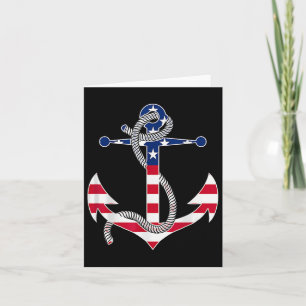 American Flag Patriotic Anchor Memorial Day 4th Of Card