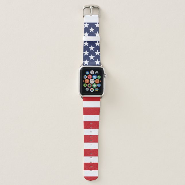 American Flag Patriotic Apple Watch Band (Front)
