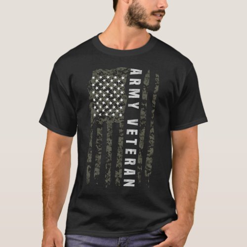 American Flag Patriotic Army Veteran T_Shirt