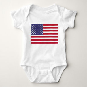 American Flag Patriotic Baby Jersey Bodysuit