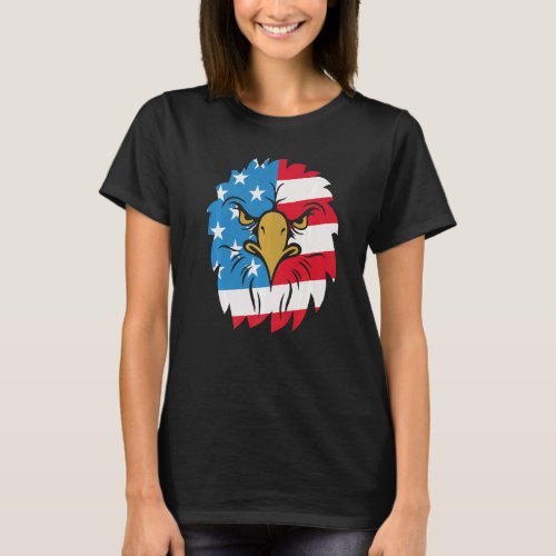 American Flag Patriotic Bald Eagl July 4the T_Shirt