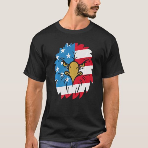 American Flag Patriotic Bald Eagl July 4the T_Shirt
