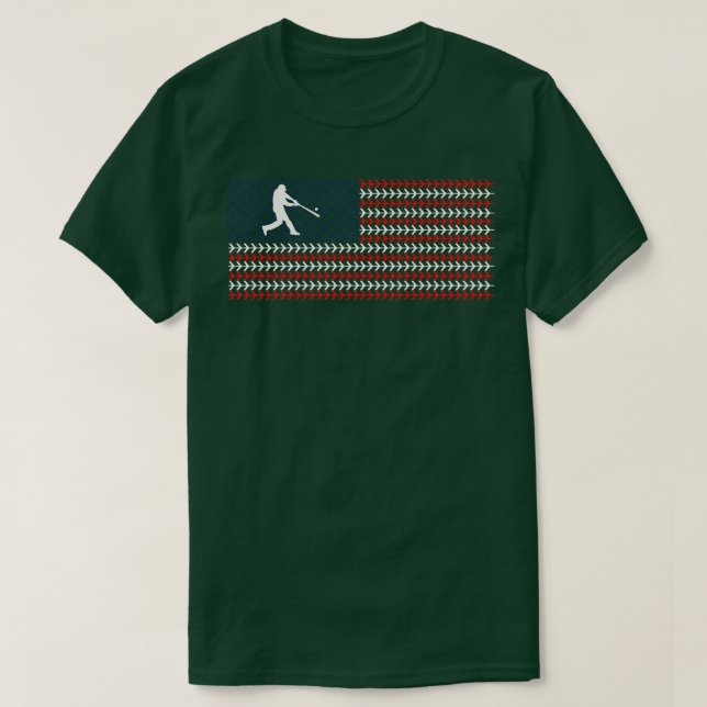 American Flag Patriotic Baseball 2 T-Shirt (Design Front)