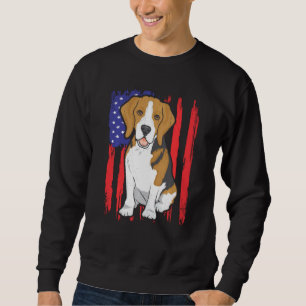 American Flag Patriotic Beagle Dog Animal Sweatshirt