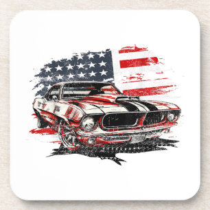American Flag Patriotic Beverage Coaster