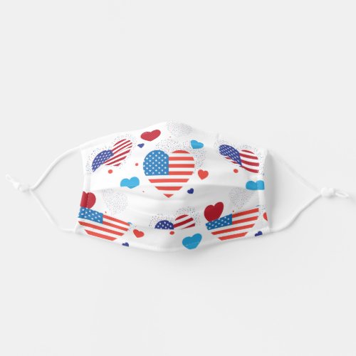 American flag patriotic blue and red pattern adult cloth face mask
