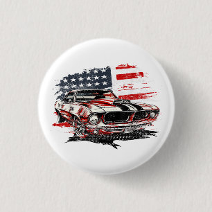 American Flag Patriotic Button