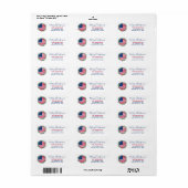 American Flag Patriotic Christmas Return Address Label (Full Sheet)
