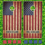 American Flag Patriotic Couple 2 Name Rustic Wood Cornhole Set