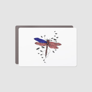 American Flag Patriotic Dragonfly 4th Of July Gift Car Magnet
