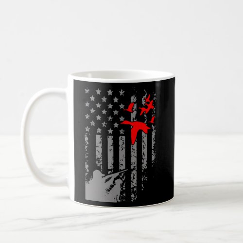 American Flag Patriotic Duck Hunting Waterfowl Wit Coffee Mug