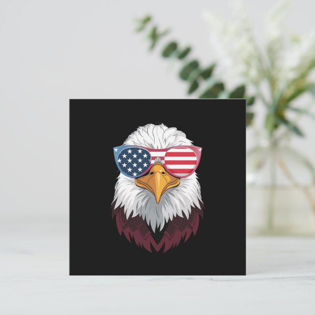 American Flag Patriotic Eagle 4th Of July Invitation (Standing Front)