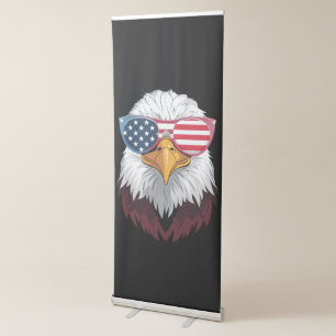 American Flag Patriotic Eagle 4th Of July Retractable Banner