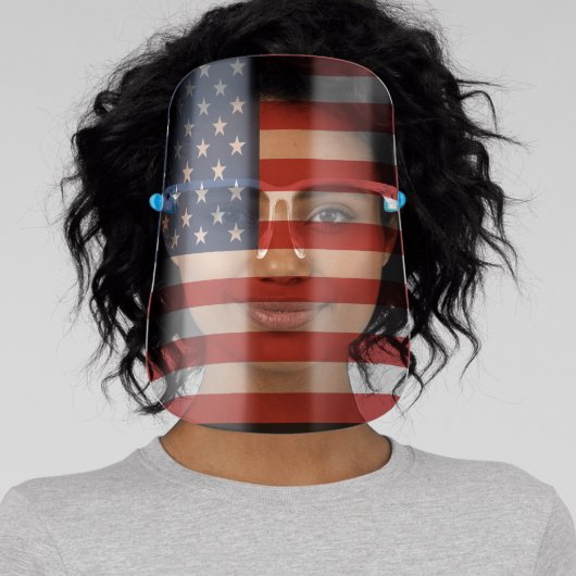 AMERICAN FLAG PATRIOTIC FACE SHIELD (Insitu)