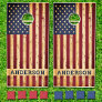 American Flag Patriotic Family Name Rustic Wood Cornhole Set