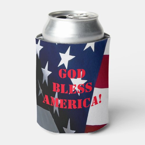 American Flag patriotic gift Can Cooler