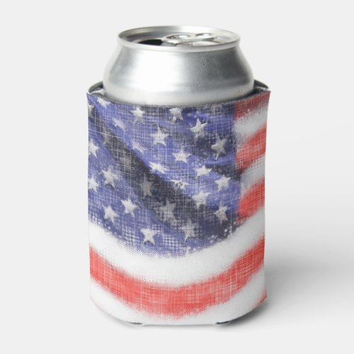American Flag Patriotic Gift Can Cooler