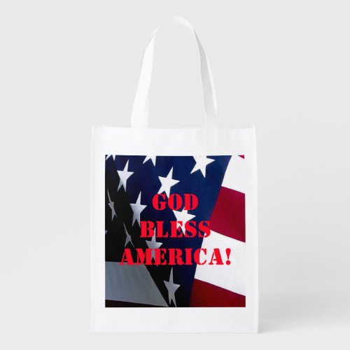 American Flag patriotic gift Grocery Bag