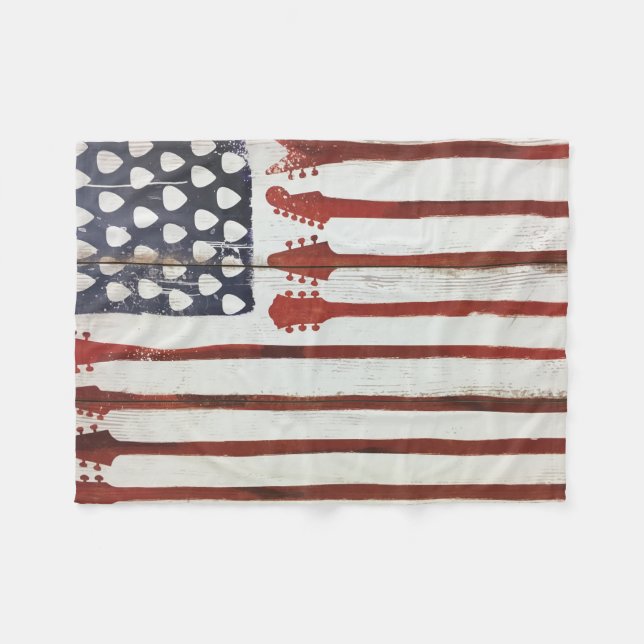 american flag patriotic Guitar Music blanket (Front (Horizontal))