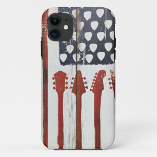 American Flag patriotic Guitar Music theme  iPhone 11 Case
