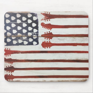 American Flag patriotic Guitar Music theme Mouse Pad
