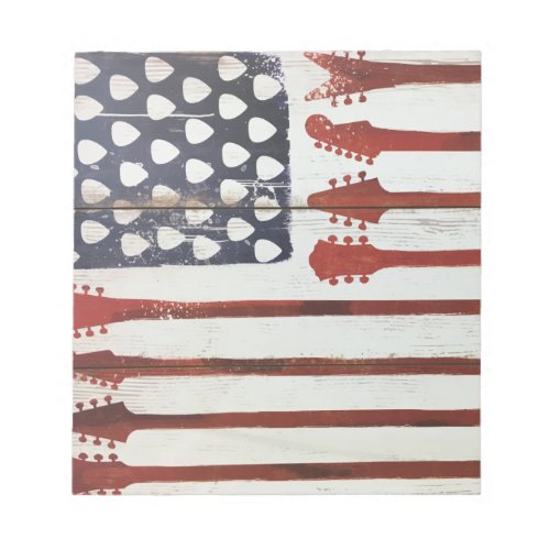 American Flag patriotic Guitar Music theme  Notepad