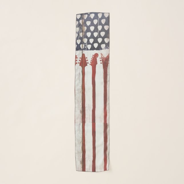 American Flag patriotic Guitar Music theme  Scarf (Front)
