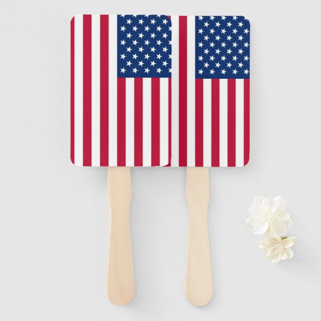 American Flag Patriotic Hand Fans (Front and Back)