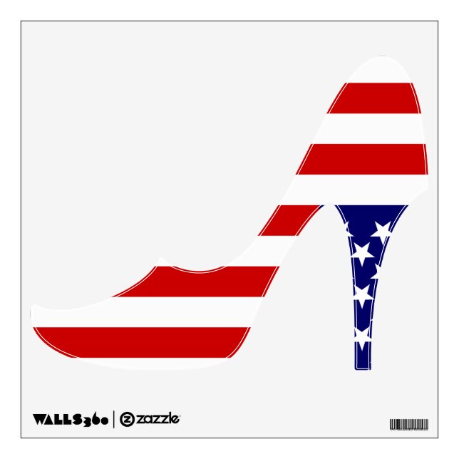 American Flag Patriotic high heeled shoe decal (Front)
