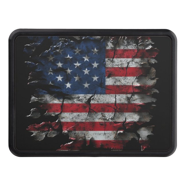 American flag patriotic hitch cover (Front)