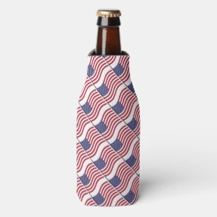 American Flag Patriotic Holliday  Bottle Cooler
