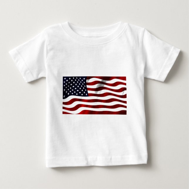 American Flag Patriotic Independence Day Baby T-Shirt (Front)